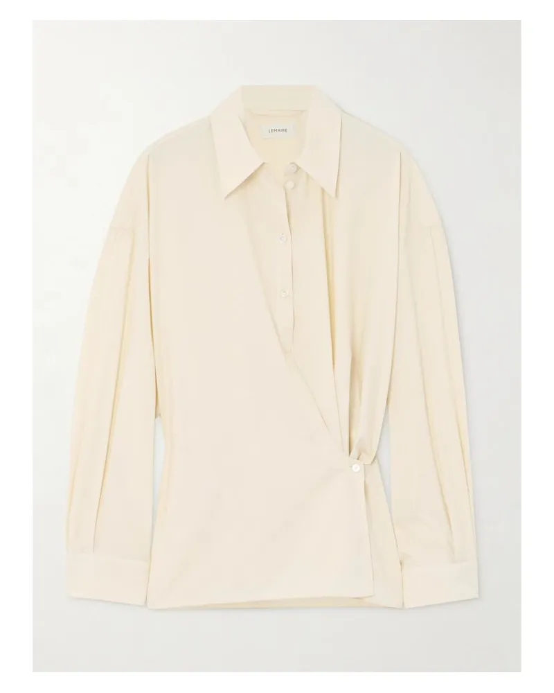 Christophe Lemaire Hemd Aus Baumwollpopeline Mit Wickeleffekt - Creme Creme