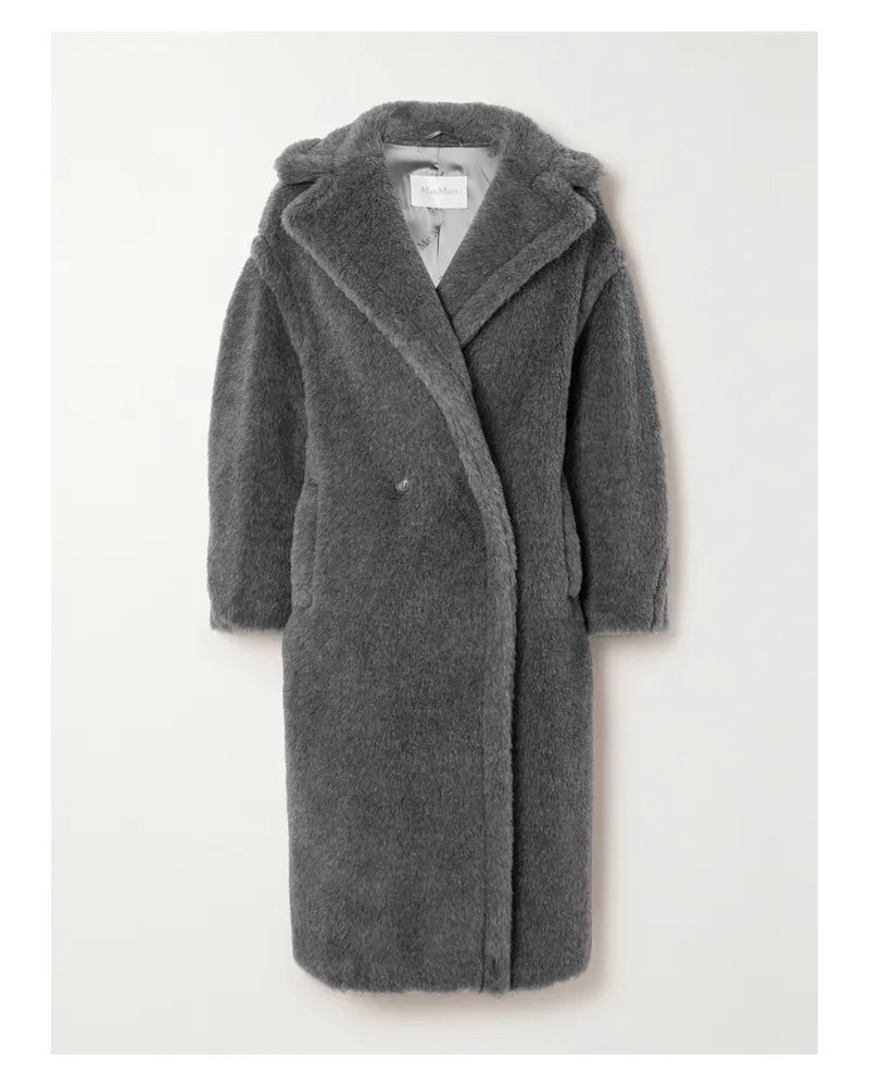 Max Mara Teddy Bear Icon Oversized Wool, Alpaca And Silk-blend Coat - Gray Gray