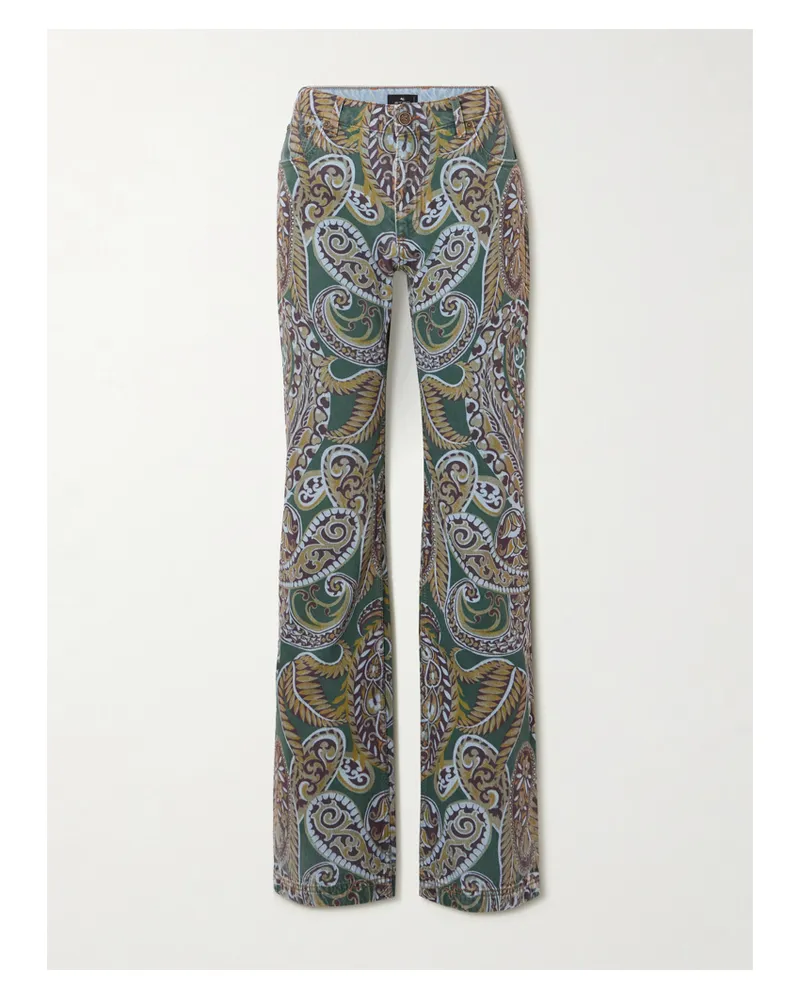 Etro Schlagjeans Mit Paisley-muster - Blau Blau