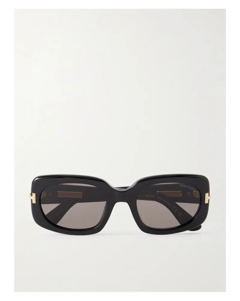 Tom Ford Sonnenbrille Mit Eckigem Rahmen Aus Azetat - Schwarz Schwarz