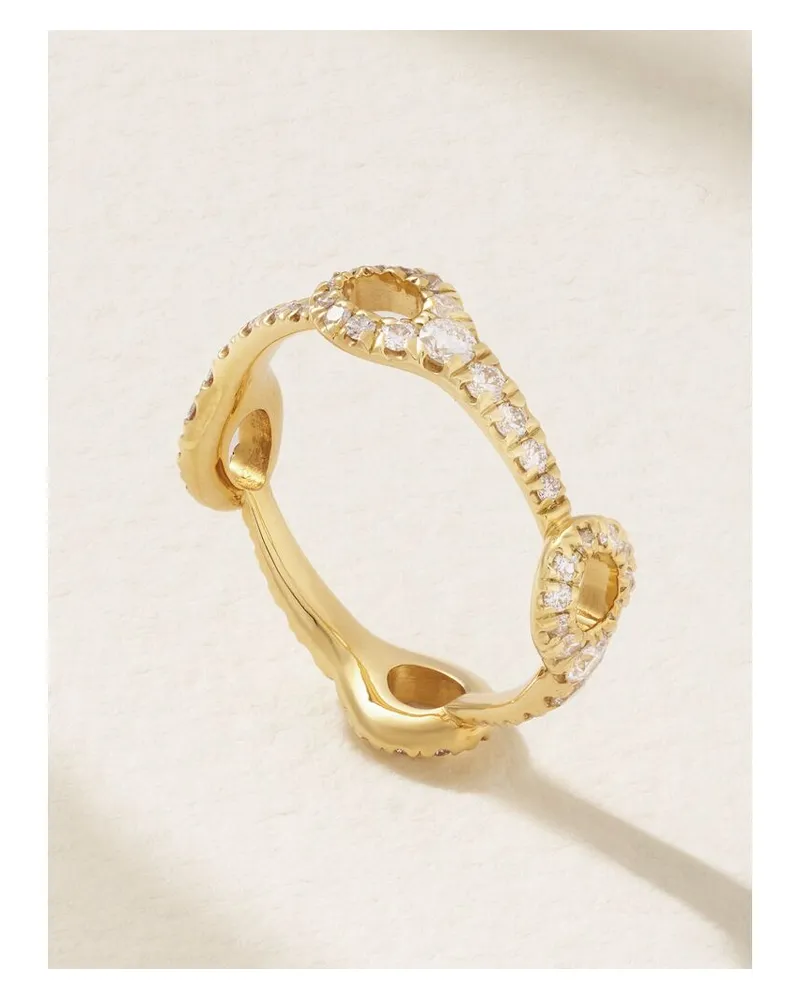 Melissa Kaye Lola Needle Small Ring Aus 18 Karat Gold Mit Diamanten Gold