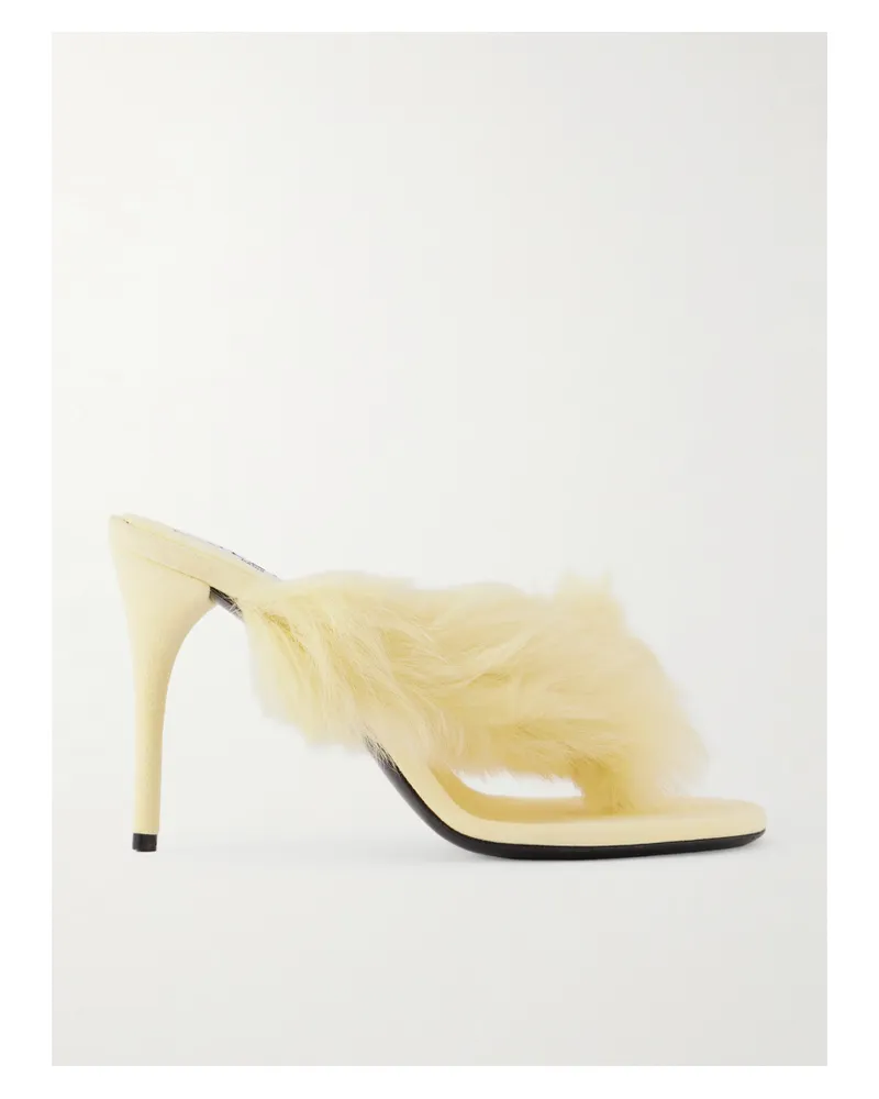 Alaïa Shearling Mules - Yellow Yellow