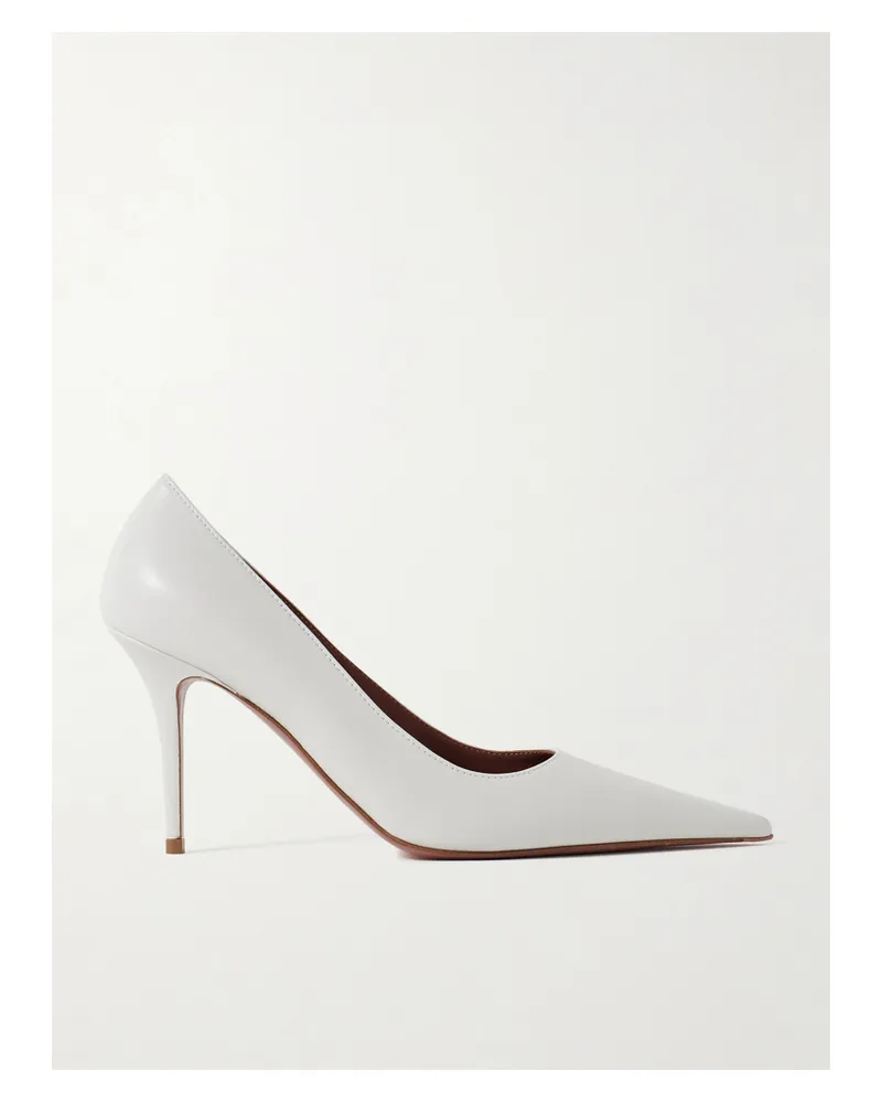Amina Muaddi Barbara Leather Pumps - White White