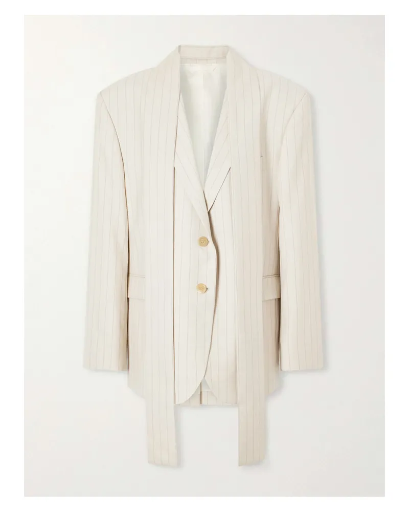 Acne Studios Single-breasted Pinstriped Wool Blazer - Neutrals Neutrals
