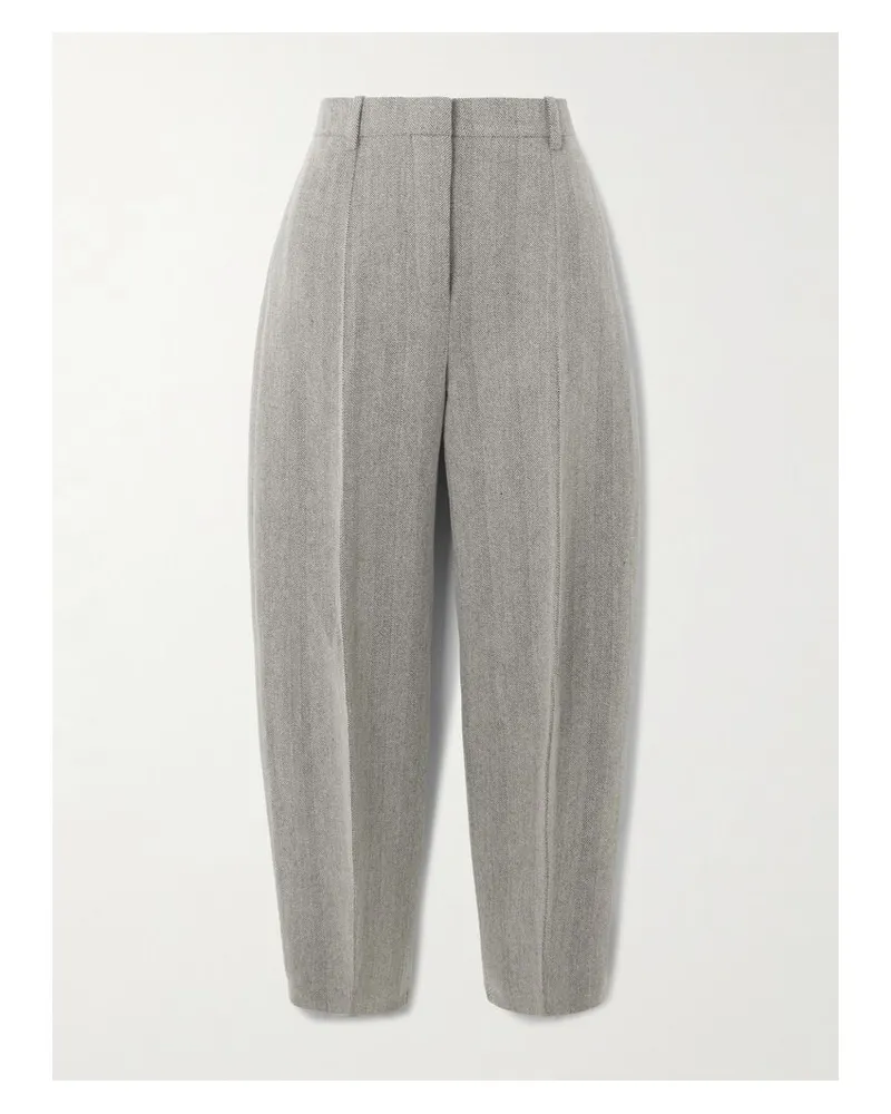 Loro Piana Dan Verkürzte Hose Aus Einer Mischung Aus Leinen, Wolle Und Kaschmir Mit Falten - Grau Grau