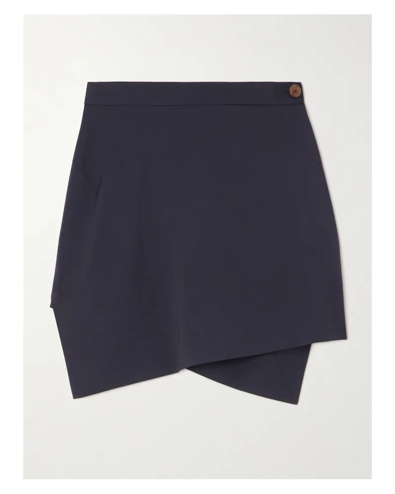 Vivienne Westwood Infinity Asymmetrischer Mini-wickelrock Aus Woll-twill - Blau Blau