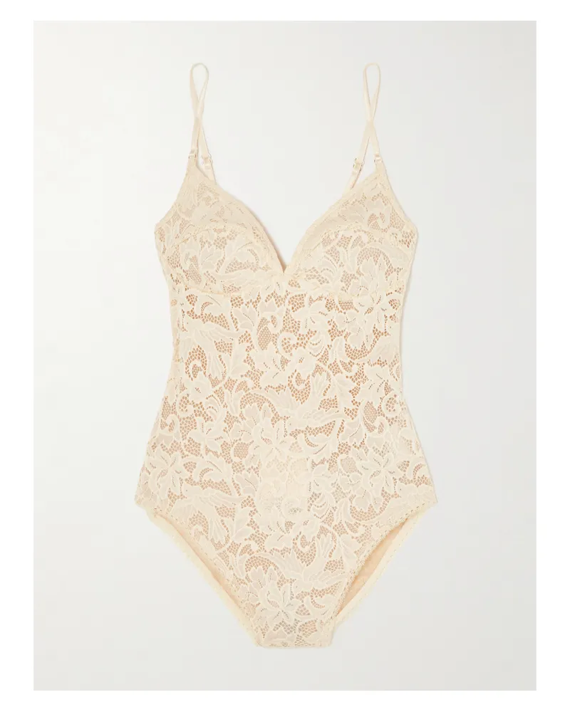 Zimmermann Corded Lace Bodysuit - Cream Cream