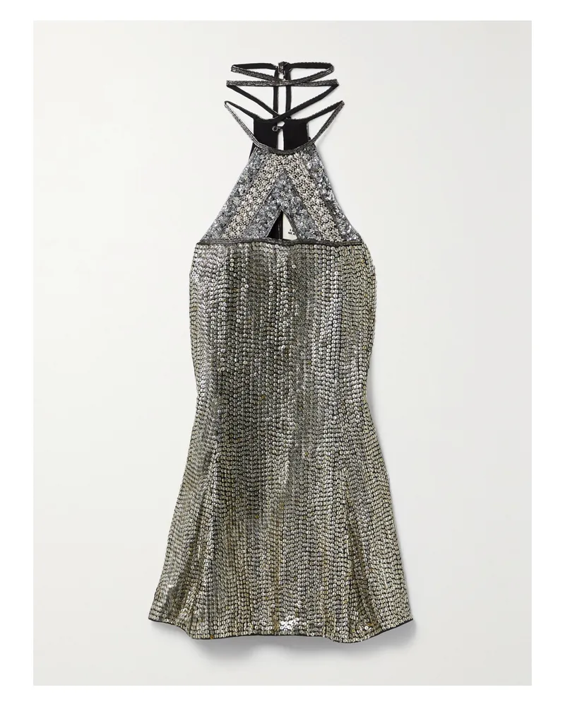 Isabel Marant Maelia Minikleid Aus Crêpe Mit Cut-outs Und Verzierungen - Silber Silber