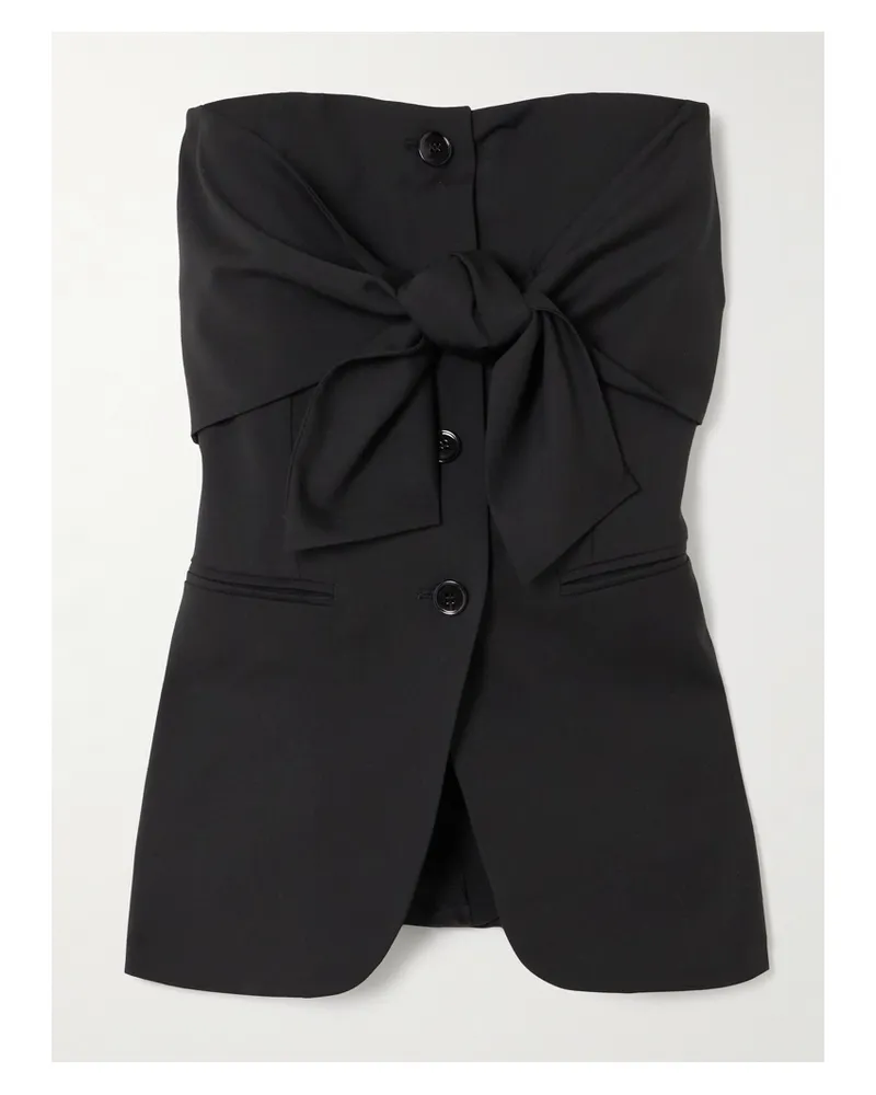 Max Mara Veruska Trägerloses Bustier Aus Woll-canvas Zum Binden - Schwarz Schwarz