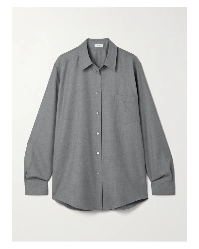 The Row Pino Oversized-hemd Aus Woll-twill - Grau Grau