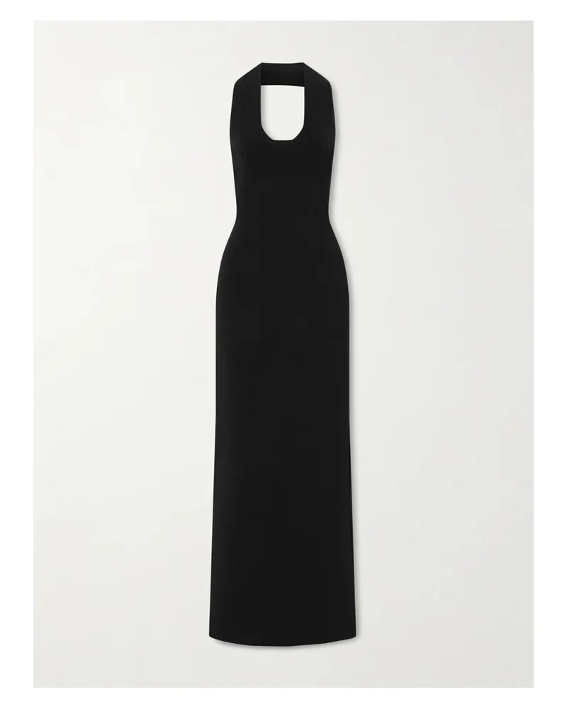 KHAITE Mahi Knitted Halterneck Maxi Dress - Black Black