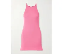 Ribbed-knit Mini Dress - Pink