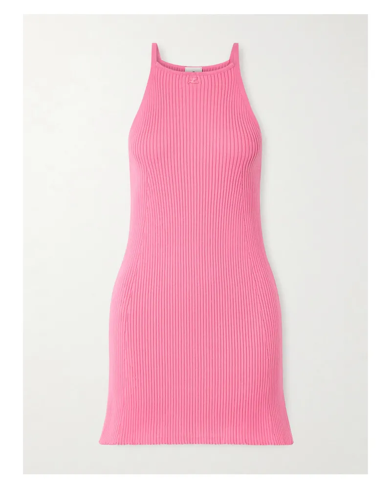 Courrèges Minikleid Aus Rippstrick - Pink Pink