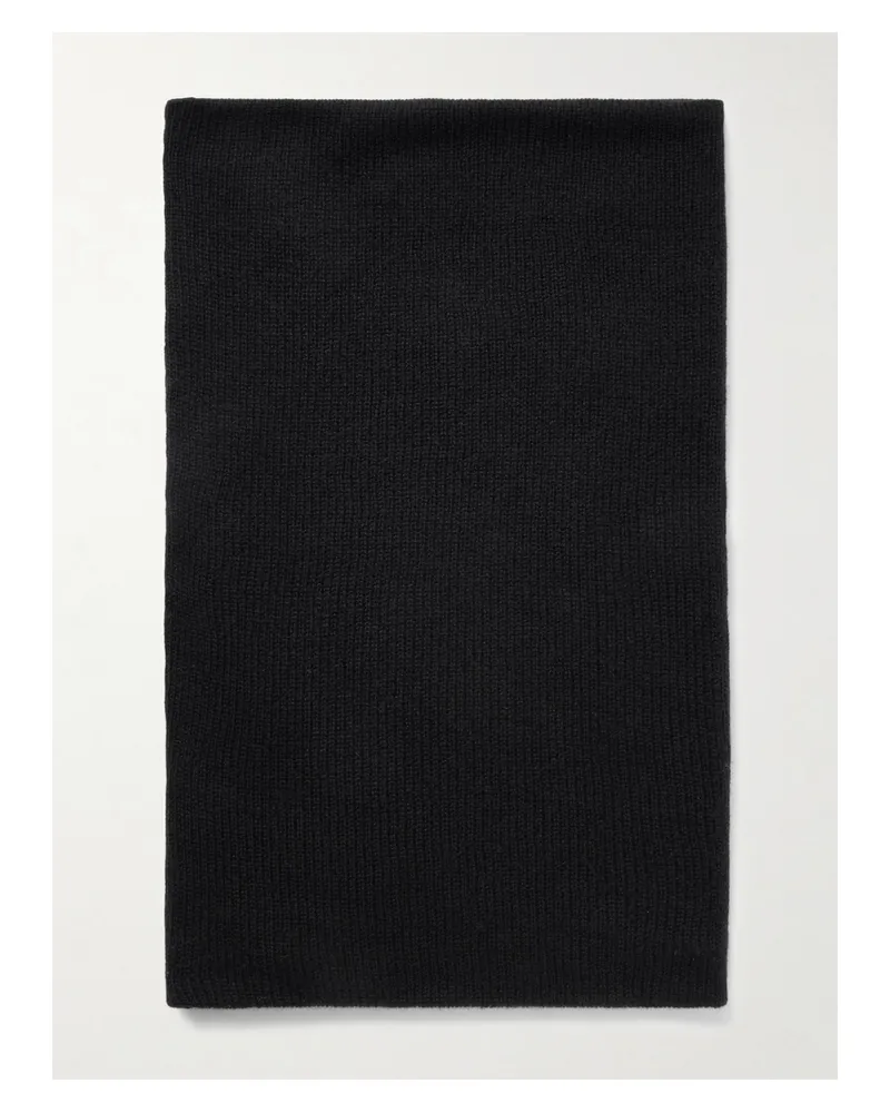 Johnstons of Elgin Ribbed Cashmere Snood - Black Black