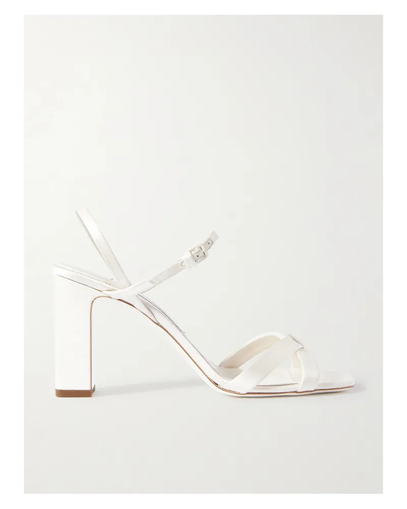 Jimmy Choo Elsy 85 Satin Slingback Sandals - Neutrals Neutrals