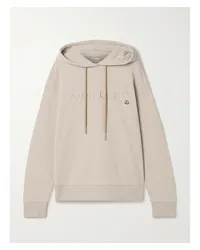 Moncler Hoodie aus Baumwoll-jersey mit Stickerei Neutral