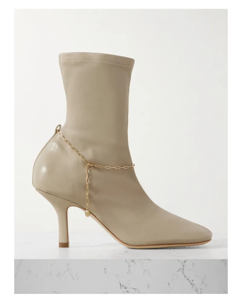 Burberry Ankle Boots Aus Leder Mit Kette - Braun Braun