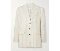 Sara Oversized-blazer Aus Webstoff Mit Nadelstreifen - Wollweiß