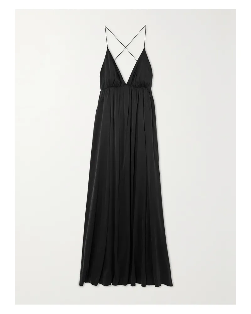 Zimmermann Maxikleid Aus Seide Mit Raffungen Und Freier Rückenpartie - Schwarz Schwarz