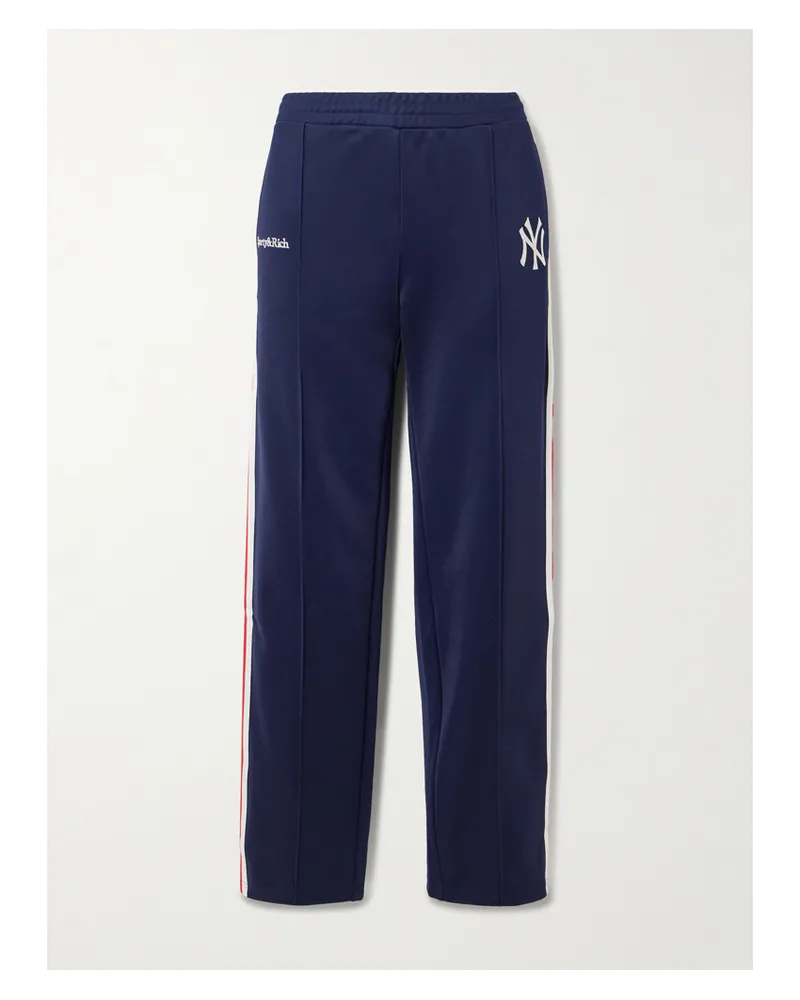 SPORTY & RICH New York Yankees Serif Jogginghose Mit Streifen Und Stickerei - Blau Blau