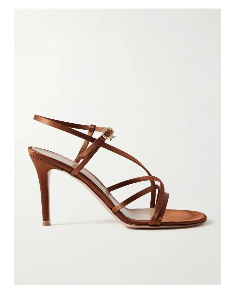Gianvito Rossi 85 Sandalen Aus Satin - Orange Orange
