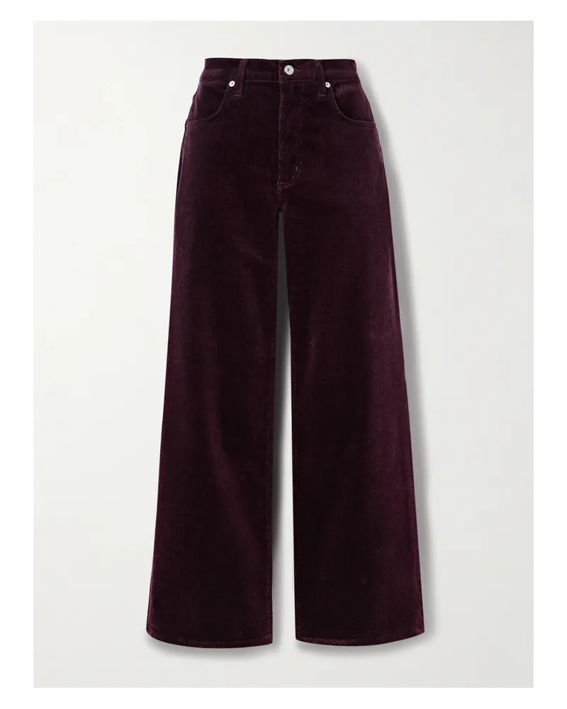 Citizens of humanity Annina Cotton-blend Corduroy Wide-leg Pants - 30” - Burgundy Burgundy