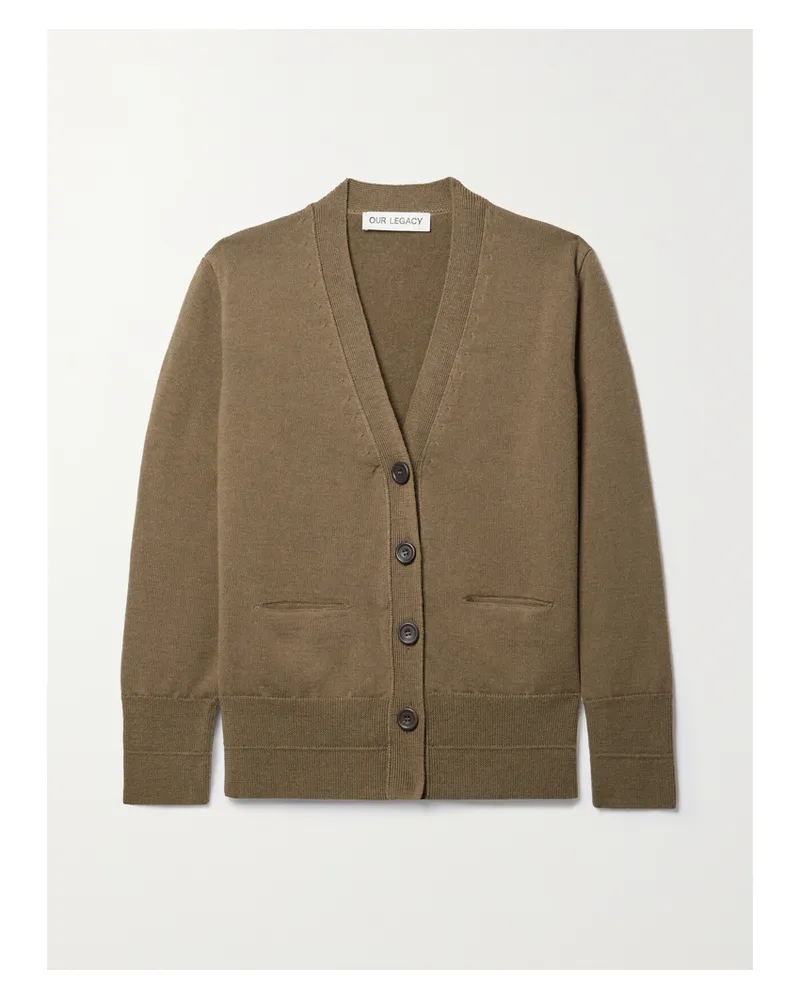 Our Legacy Cardigan Aus Merinowolle - Grün Grün