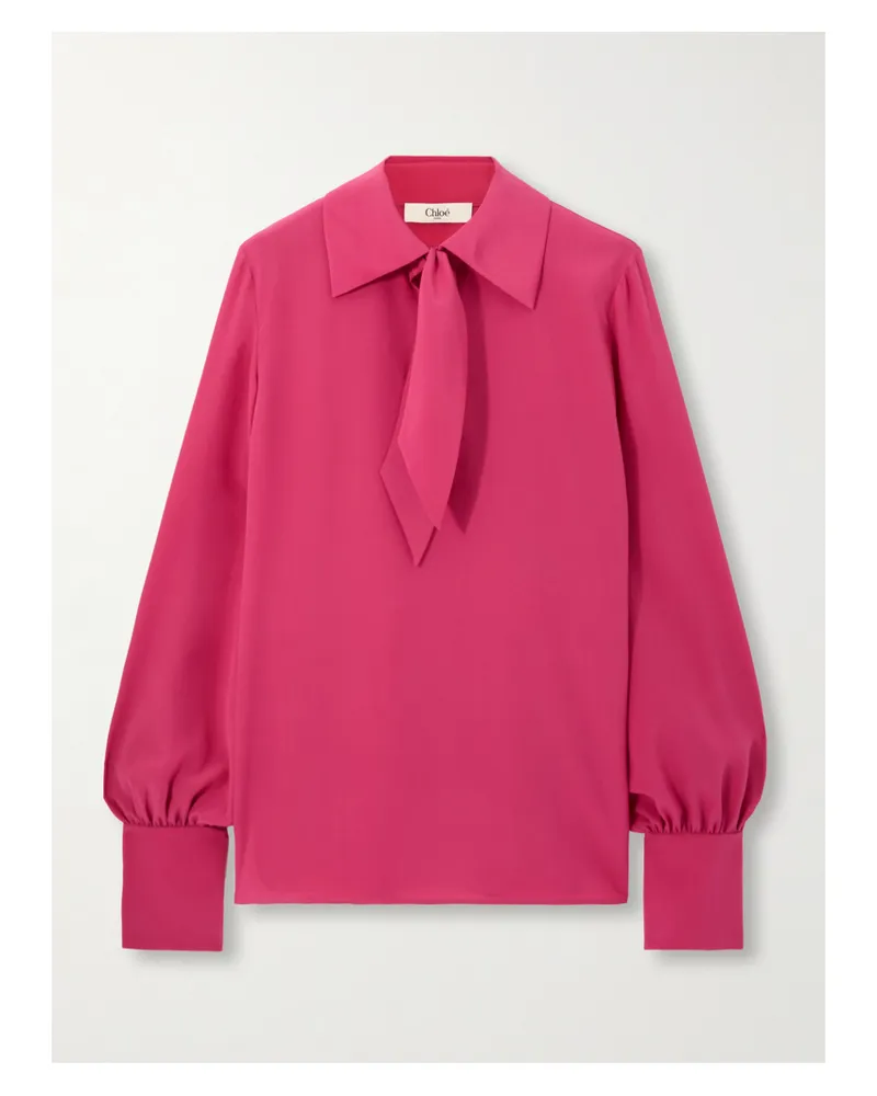 Chloé Schluppenbluse Aus Crêpe De Chine Aus Seide - Pink Pink