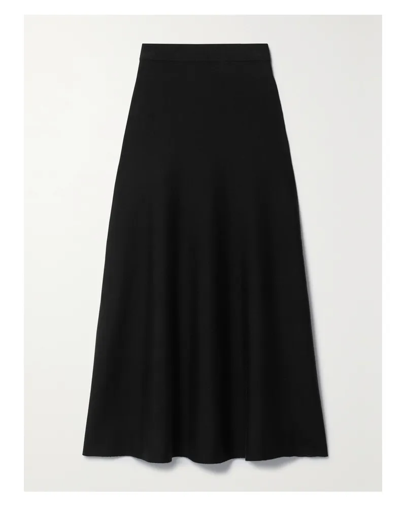 Gabriela Hearst Freddie Wool, Cashmere And Silk-blend Midi Skirt - Black Black