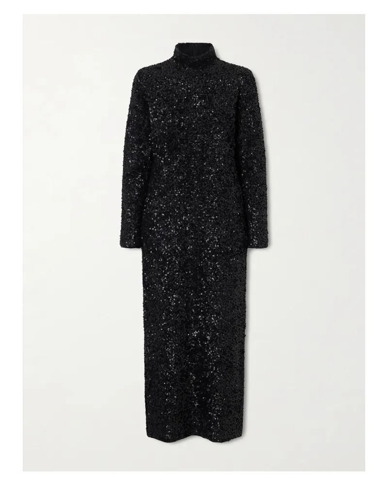 Adam Lippes Samadhi Sequined Knitted Maxi Dress - Black Black