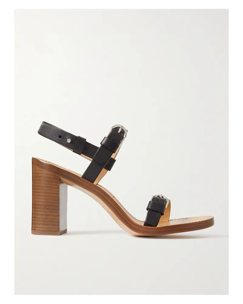 Gabriela Hearst Miraya Slingback-sandalen Aus Leder Mit Schnallen - Schwarz Schwarz