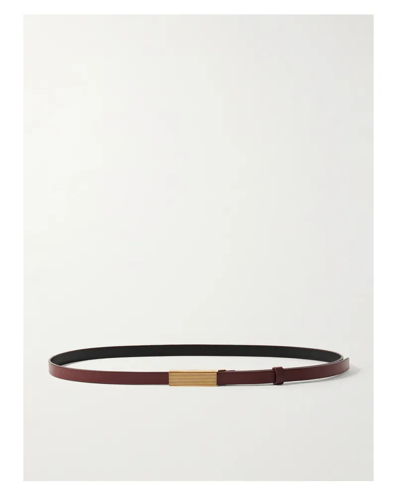 KHAITE Empire Leather Belt - Burgundy Burgundy