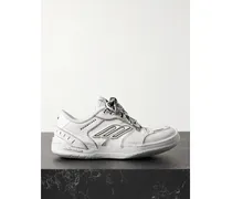 Hamptons Distressed Leather Sneakers - White