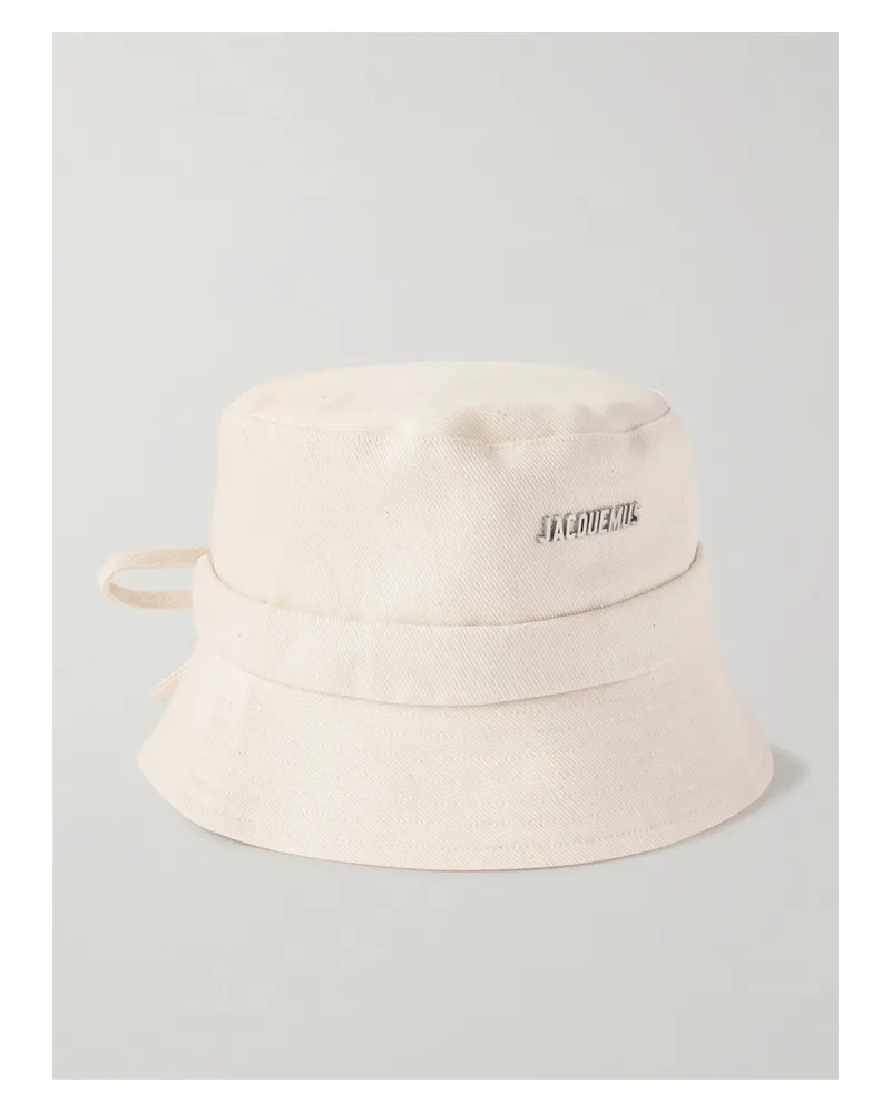 Jacquemus The Gadjo Fischerhut Aus Baumwoll-canvas Mit Verzierung - Wollweiß Wollweiß