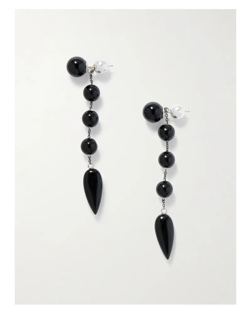 Sophie Buhai Small Phoenician Silver And Onyx Earrings - Black Black