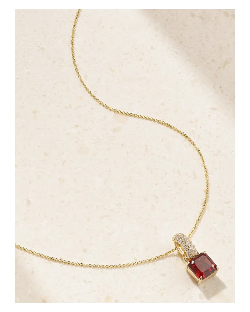 Stone & Strand Kette Aus 10 Karat Gold Mit Granat Und Diamanten Gold