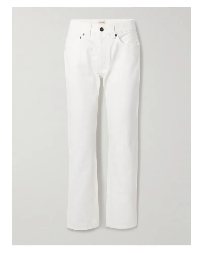 KHAITE Callum Mid-rise Straight-leg Jeans - White White