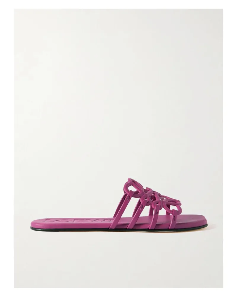Loewe Paula's Ibiza Petal Anagram Pantoletten Aus Leder - Pink Pink