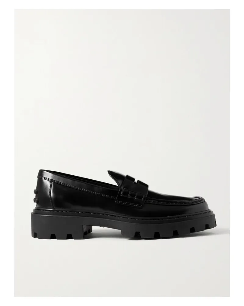 TOD'S Gomma Pesante Loafers Aus Glanzleder - Schwarz Schwarz