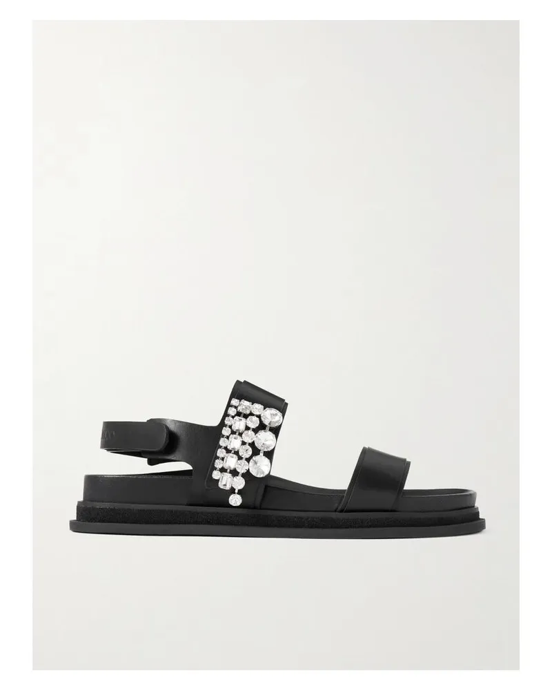 Jimmy Choo Verity Sandalen Aus Leder Mit Kristallen - Schwarz Schwarz