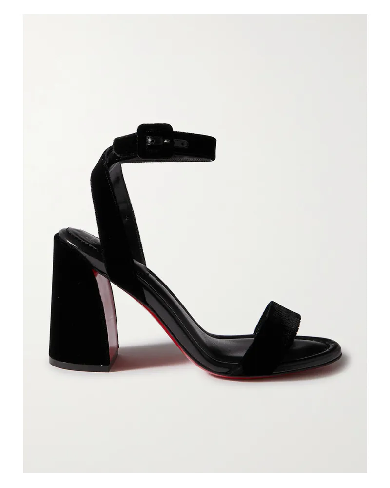 Christian Louboutin Miss Sabina 85 Sandalen aus Samt Schwarz