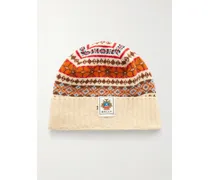 Jacquard-knit Wool Beanie - Yellow