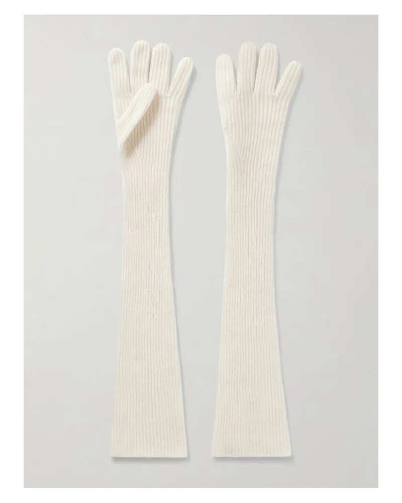 arch4 Jessie Handschuhe Aus Geripptem Kaschmir - Elfenbein Elfenbein