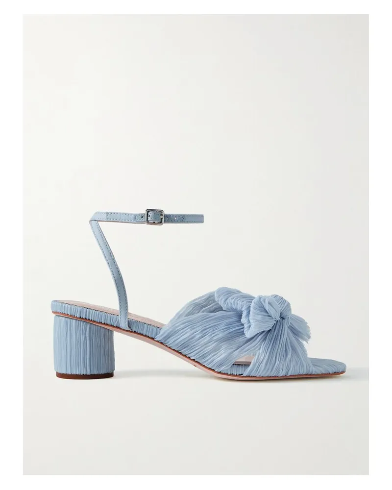 Loeffler Randall Dahlia Sandalen Aus Plissiertem Organza Mit Kunstlederbesätzen - Blau Blau