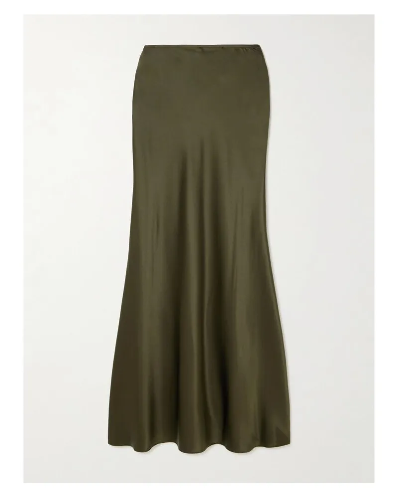STAUD Odin Maxirock Aus Satin Aus Einer Seidenmischung - Grün Grün