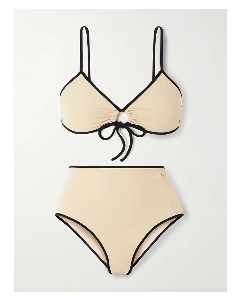 Valentino Garavani Zweifarbiger Bikini Mit Verzierung - Creme Creme