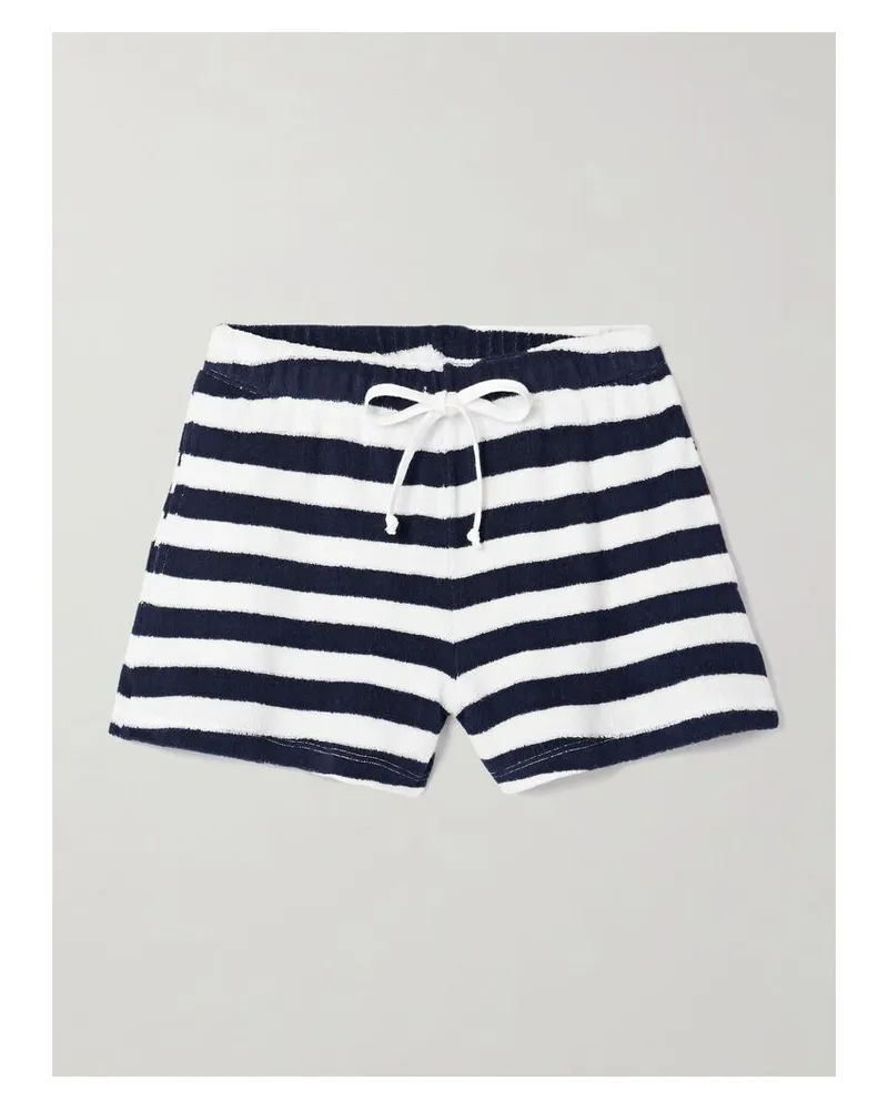 Suzie Kondi Shallis Shorts Aus Gestreiftem Frottee Aus Einer Baumwollmischung - Blau Blau