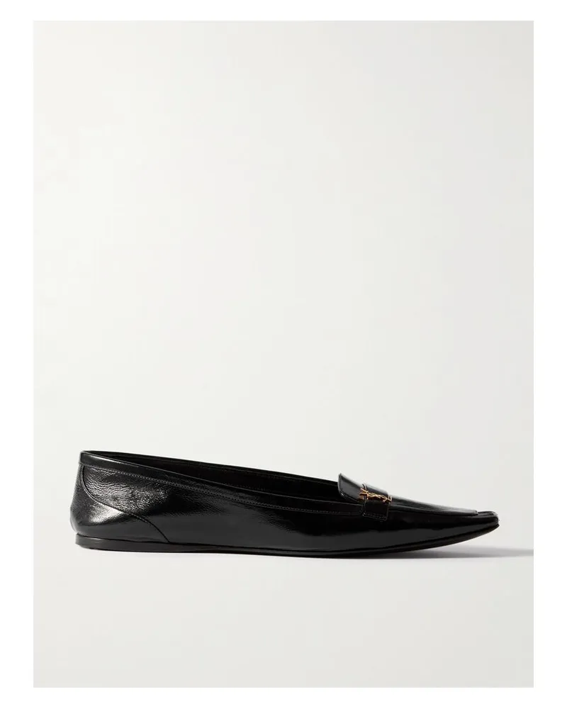 Saint Laurent Poppy Loafers Aus Leder Mit Logoverzierung - Schwarz Schwarz