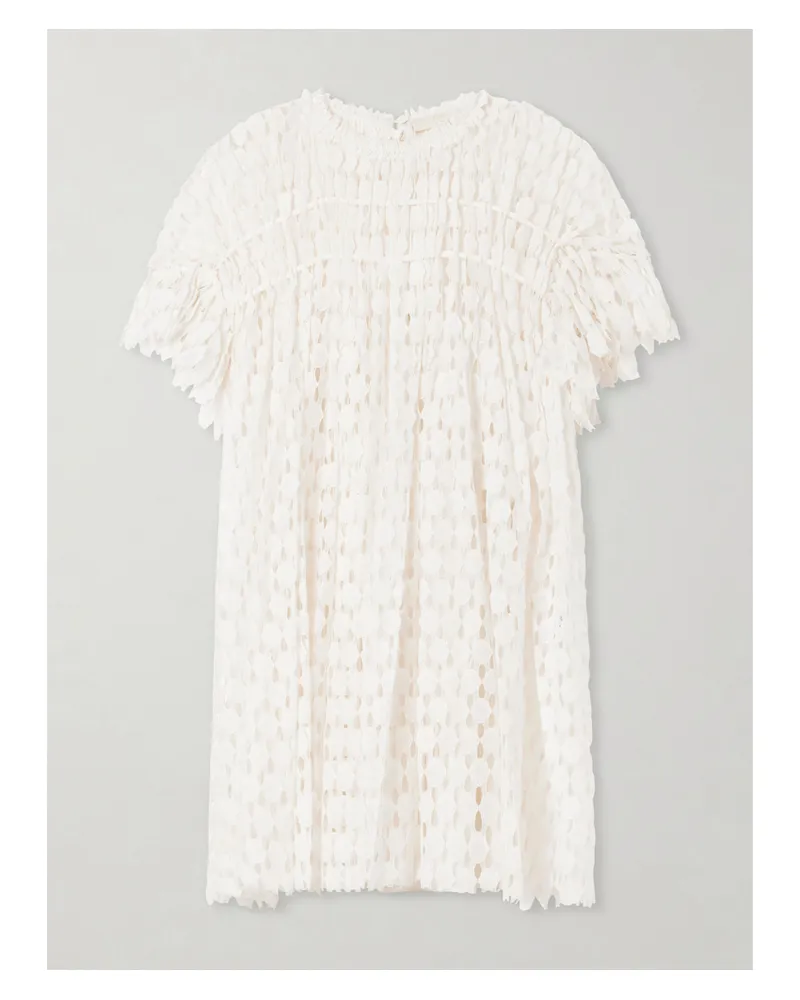 Ulla Johnson Layla Pleated Cotton-blend Lace Mini Dress - White White