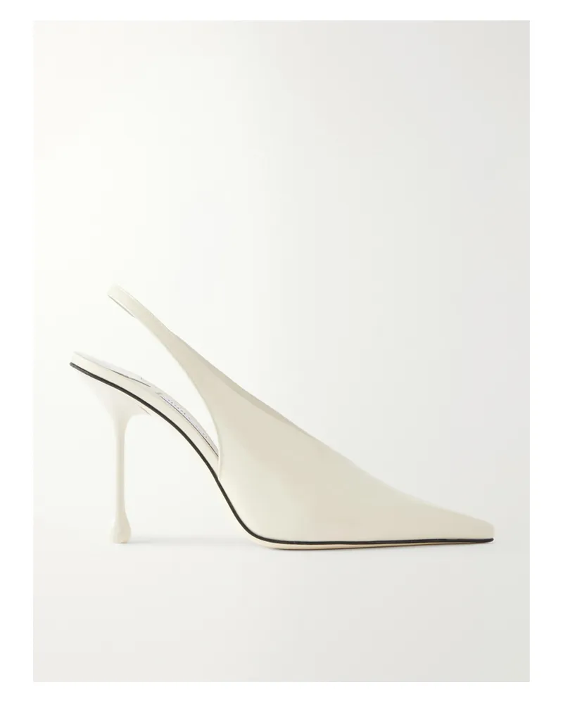 Jimmy Choo Isa 95 Patent-leather Pumps - Neutrals Neutrals